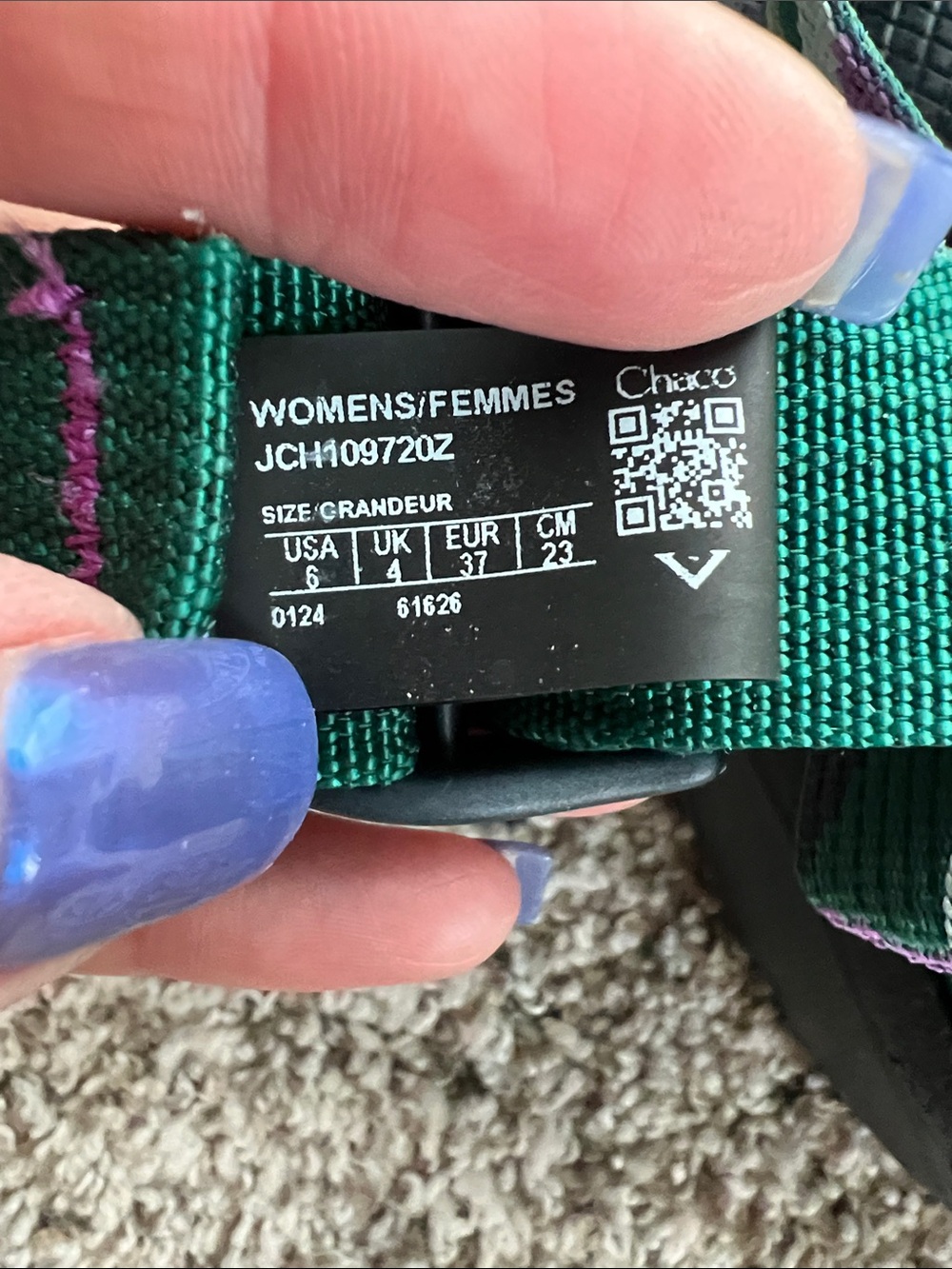 Chaco Women's Mega Z/Cloud Strappy Sandals in Braids Purple Size 6 - Picture 9 of 9